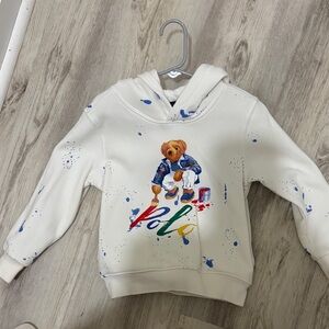 Polo by Ralph Lauren Kids White Hoodie with Colorful Bear Design